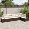 vidaXL Tuin Sofa Set met kussen 6 pcs Bruin en Cr&egrave;me poly rattan