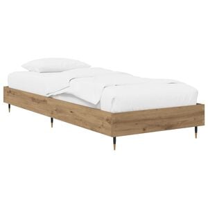 vidaXL Bedframe Artisanaal eiken 80 x 200 cm Bewerkt hout