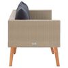 vidaXL Tuinbank 2-zits met kussens poly rattan beige