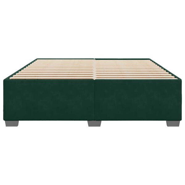 vidaXL Bedframe zonder matras 200x200 cm fluweel donkergroen