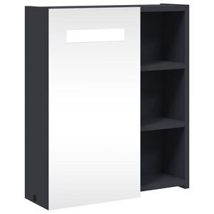vidaXL Badkamerkast met spiegel en LED 45x13x52 cm grijs