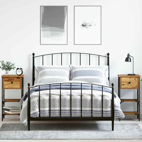 vidaXL Nachtkastje met lade 2 pcs Bruin 33,5 x 36 x 70 cm