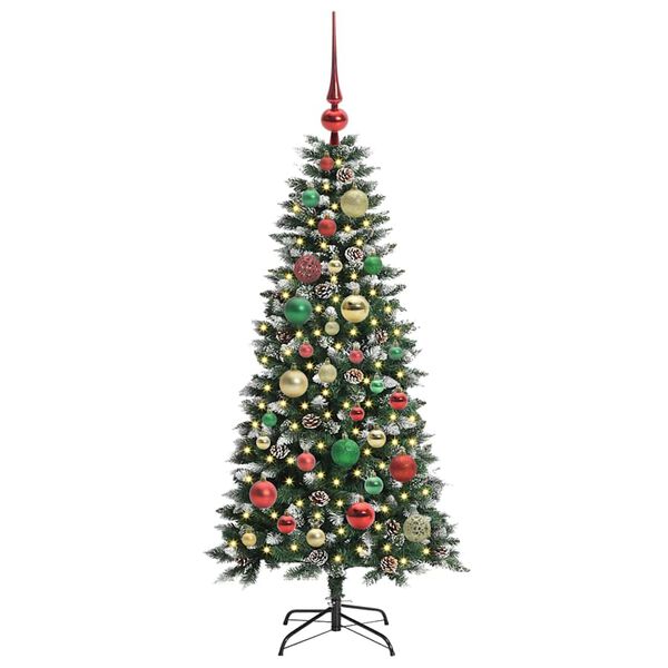 vidaXL Kunstkerstboom met 150 LED Groen 120 cm PVC en Plastic en Staal