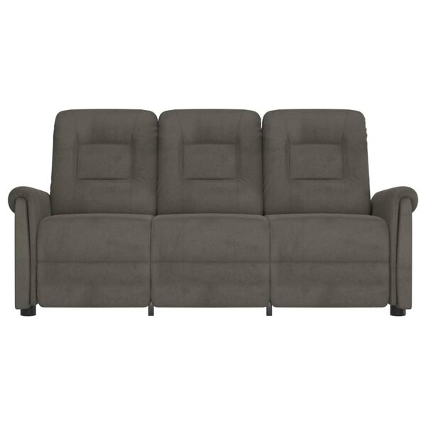 vidaXL Massagestoel 3-zits verstelbaar microvezelstof donkergrijs