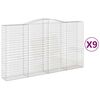 vidaXL Schanskorven 9 st gewelfd 400x50x220/240 cm ijzer