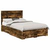 vidaXL Bedframe met lade Gerookt eiken 135 x 190 cm Bewerkt hout