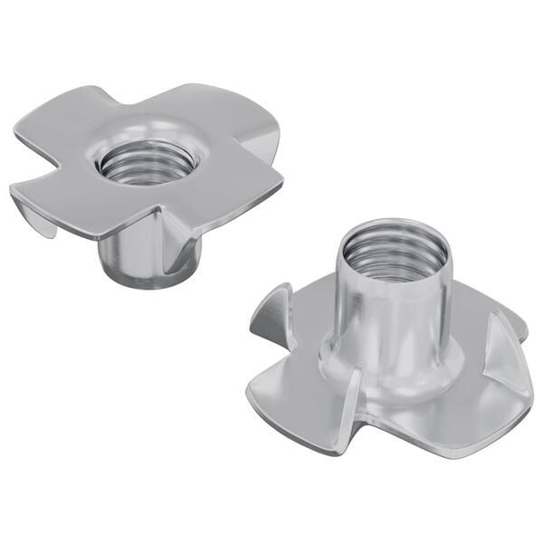 vidaXL Gestanste T-moer 2 pcs Zilver M6 mm Staal