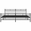 vidaXL Bedframe met hoofd- en voeteneinde metaal zwart 193x203 cm