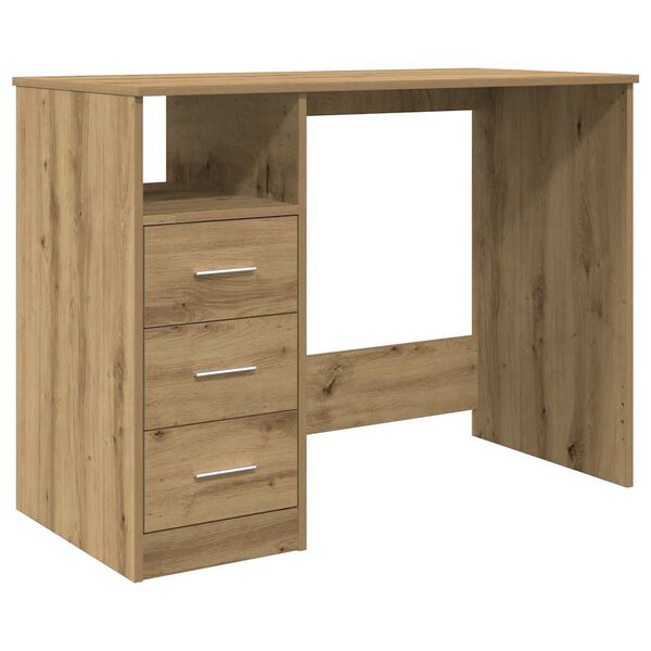 vidaXL Bureau 102x76x50 cm bewerkt hout artisanaal eikenkleur
