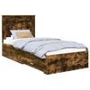 vidaXL Bedframe Gerookt Eiken en Zilver 75 x 190 cm Bewerkt hout
