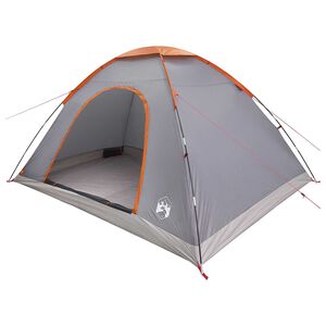 vidaXL Kamperen tent 6-persoons Grijs en Oranje