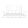 vidaXL Bedframe met hoofd- en voeteneinde metaal wit 140x190 cm