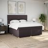 vidaXL Boxspring met matras stof donkerbruin 180x200 cm