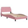 vidaXL Bed met matras fluweel roze 90x190 cm