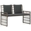 vidaXL Tuinbank 2 -Seater 116 x 55 x 82 cm Staal en Poly Rattan