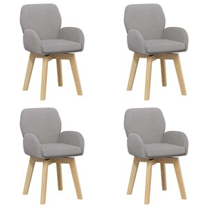 vidaXL Draai Eetstoelen 4 pcs Boucl&eacute; Lichtgrijs 54 x 58 x 87 cm