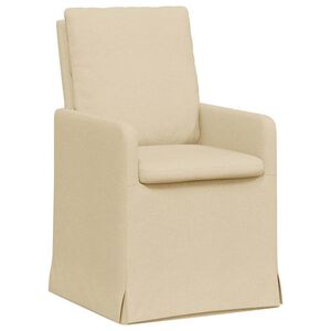 vidaXL Eettafelstoelen 2 pcs Cr&egrave;me 57 x 67 x 98 cm Stof