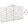 vidaXL Schanskorven 15 st gewelfd 400x50x220/240 cm ijzer