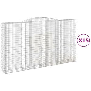 vidaXL Schanskorven 15 st gewelfd 400x50x220/240 cm ijzer