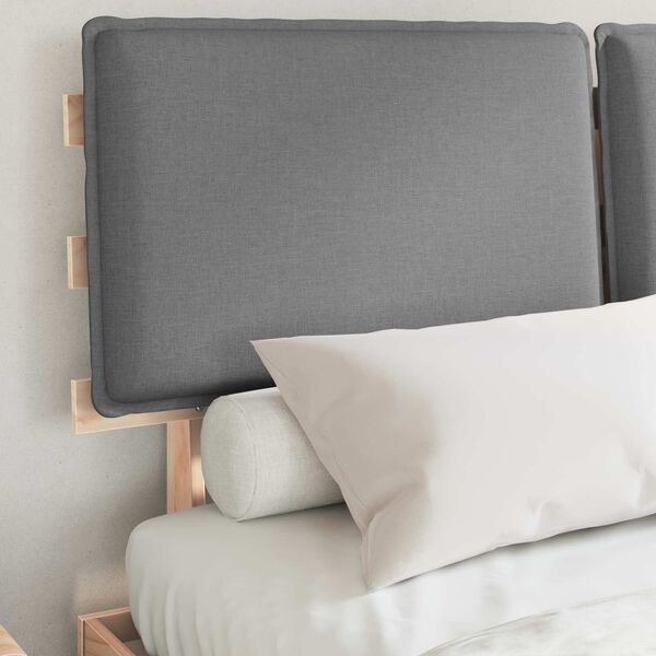 vidaXL Bedframe met Gevoerd Hoofdgedeelte Lichtgrijs 140 x 190 cm