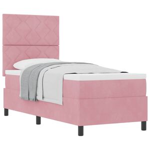 vidaXL Boxspringbed met matras met hoofdeinde Roze 80 x 200 cm Stof