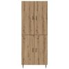 vidaXL Hoge kast 2 pcs Artisan Eiken Geengineerd Hout en Glas