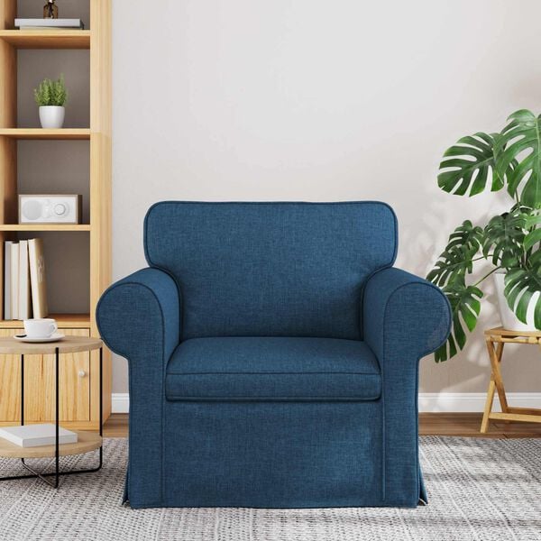 vidaXL Bank Blauw 215 x 82 x 80 cm Stof