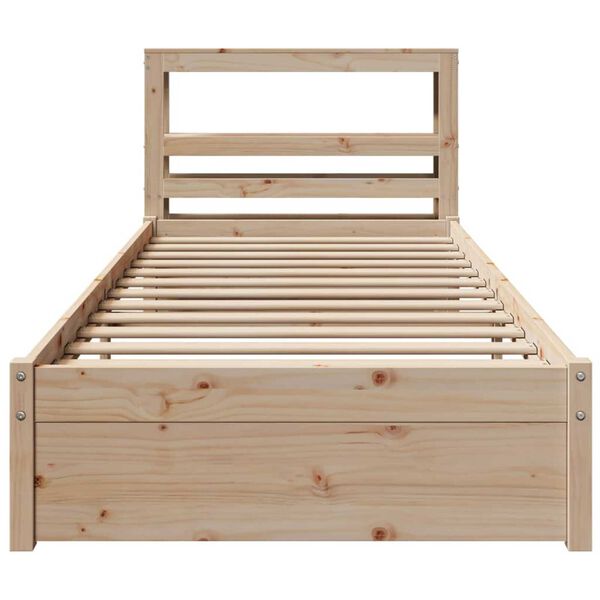 vidaXL Bedframe met hoofdbord massief grenenhout 100x200 cm