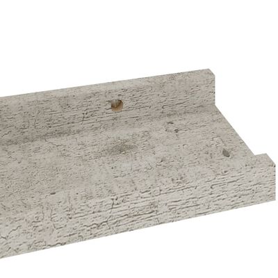 vidaXL Wandschappen 2 st 40x9x3 cm betongrijs