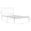 vidaXL Bedframe metaal wit 90x200 cm