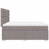 vidaXL Boxspring met matras stof taupe 200x200 cm