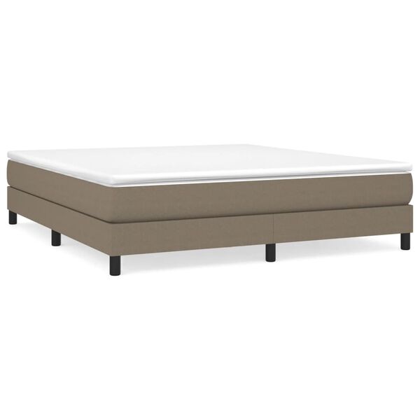 vidaXL Boxspring met matras stof taupe 180x200 cm