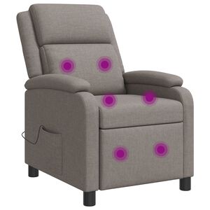 vidaXL Massage Recliner Taupe Stof