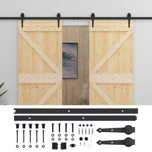 vidaXL Schuifdeur 2 st 100 x 210 cm Massief grenenhout