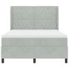 vidaXL Boxspringbed met matras met LED Lichtgrijs 160 x 200 cm Fluweel