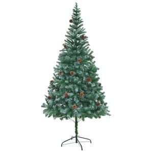 vidaXL Kunstkerstboom met dennenappels 210 cm