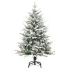 vidaXL Kunstkerstboom met LED's, kerstballen en sneeuw 240 cm PVC PE