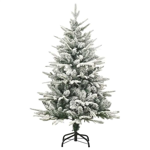 vidaXL Kunstkerstboom met LED's, kerstballen en sneeuw 240 cm PVC PE