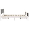 vidaXL Bedframe Wit en lichtgrijs 135 x 190 cm Massief grenenhout