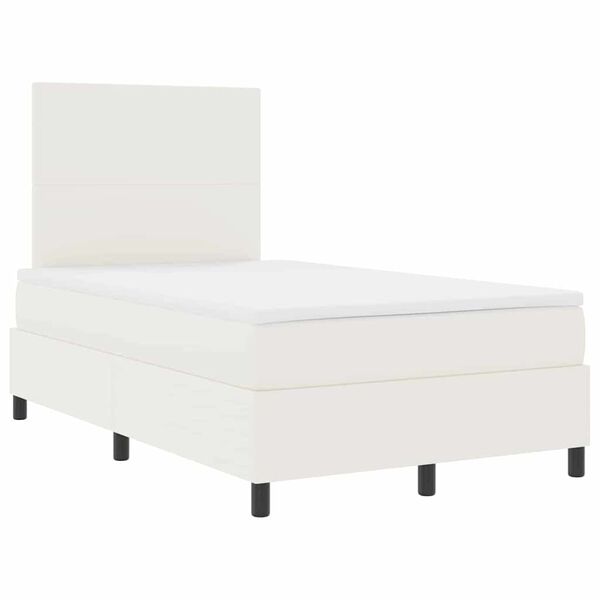 vidaXL Boxspringbed Cr&egrave;me en Wit 120 x 190 cm Katoen Stof