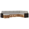 vidaXL Buiten bankenset met kussen 8 pcs Naturel en lichtgrijs