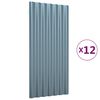 vidaXL Dakpanelen 12 st 80x36 cm gegalvaniseerd staal grijs