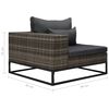 vidaXL 2-delige Loungeset met kussens poly rattan grijs