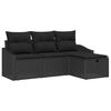 vidaXL Bankstel met kussen 4 pcs poly rattan
