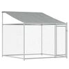 vidaXL Hondenhok met dak en deuren 8x2x2 m gegalvaniseerd staal grijs
