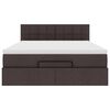 vidaXL Ottoman bed met matras 140x200cm stof donkerbruin