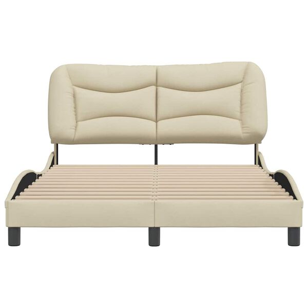 vidaXL Bedframe zonder matras "Hvar" 120x200 cm stof cr&egrave;mekleurig