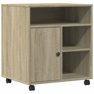 vidaXL Printerkastje met wielen 60x50x67 cm sonoma eikenkleurig