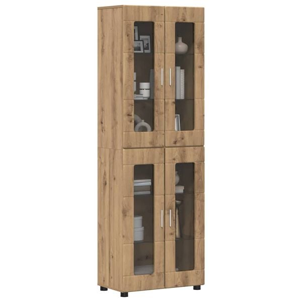 vidaXL Hoge kast FLORIN Artisan Eiken 60 x 35 x 182 cm Bewerkt hout