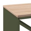 vidaXL Brandhoutrek met houten blad olijfgroen 100,5x35,5x40 cm